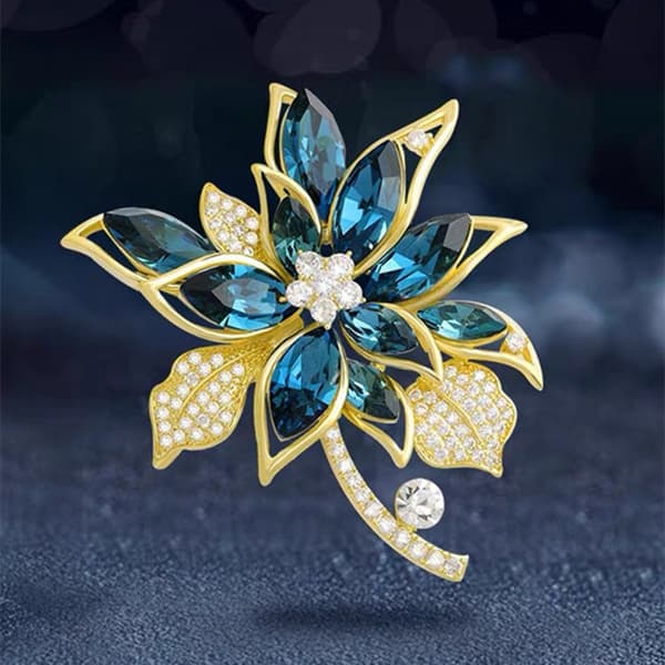 Lavendel Blomsterbroche Krystal Rhinestone Tulipan color 2