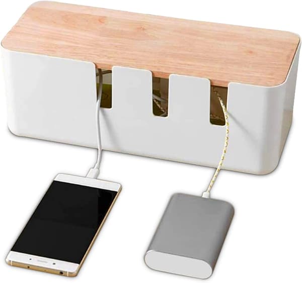 Kabelstyring Skrivebord Kabelorganisationsboks til styring af ladekabel 30,3 x 12,5 x 11,5 cm