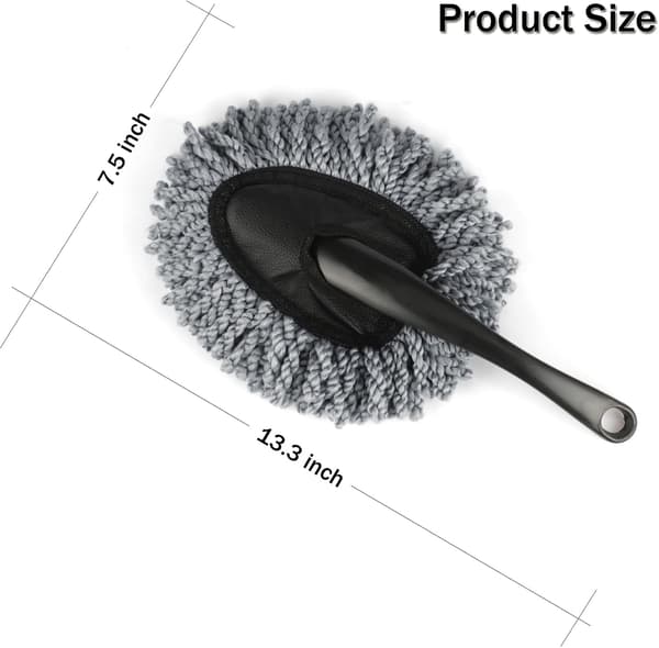 2-pak Mini Mikrofiber Bilinstrumentbrætstøvbørste, Multifunktionel Bilrengøringsbørste grey