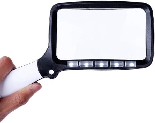 2X Sammenfoldelig Lup med 5 LED-lys Bærbar Håndholdt Optisk Lup