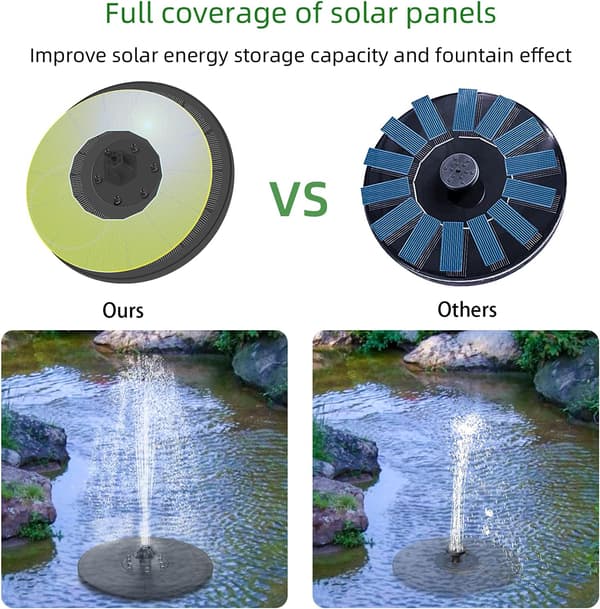 Solar LED-lys 3W vandpumpe flydende springvand 7 dyser vandcirkulation
