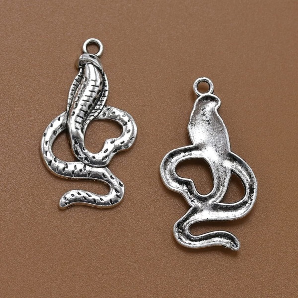 Paket med 20 smycketillbehör Armbandstillverkning Legering Berlocker Snake DIY halsband (silver)