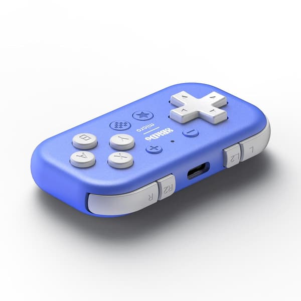 Micro Bluetooth Gamepad Lommestørrelse Mini Controller til Switch, Android og Raspberry Pi, Understøtter Tastaturtilstand (Blå) Blue