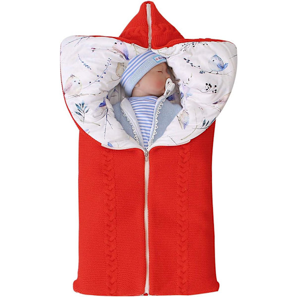 Nyfödd baby barnvagn, sovsäck, swaddle filt, multifunktionell barnvagn, 0-12 månader（grå）