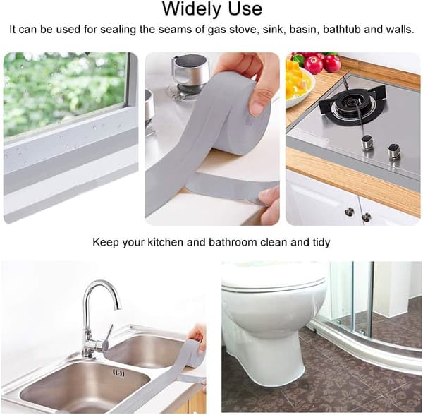Veggfuging selvklebende stripe Vaskekantforseglingslist (22mm*3.2M-grå) grey 3.2*2.2m