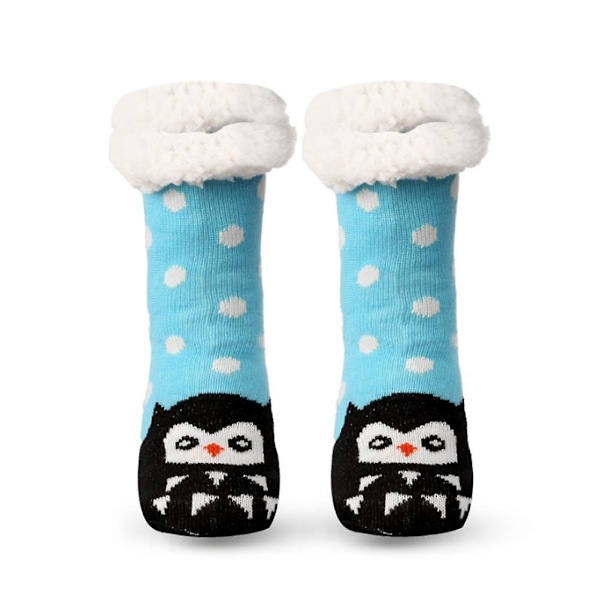 Kvinnors vintertermiska tofflor strumpor luddiga varma hemmagolvstrumpor Light blue