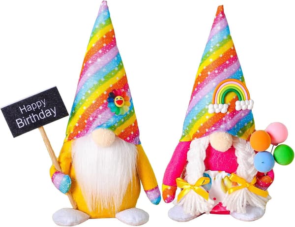 PlushGnomeFargerik dukke Hjemmetilbehør Nisse Dvergpynt - 2 stk