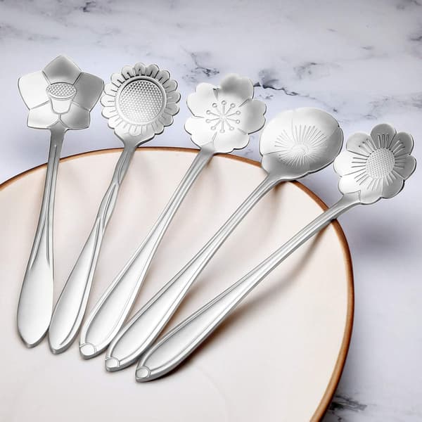8 stk. kaffeskeer i rustfrit stål, kreativ røreske (sølv) Silver