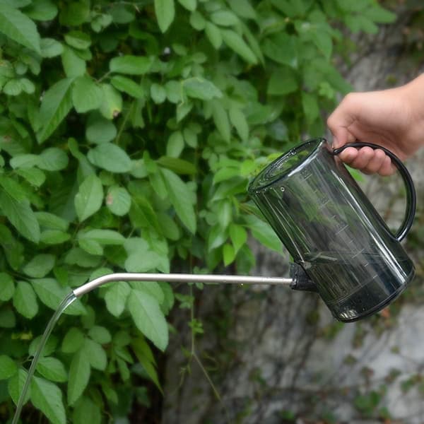 Suihkepullo läpinäkyvä pitkä nokka kastelukannu puutarha (harmaa)