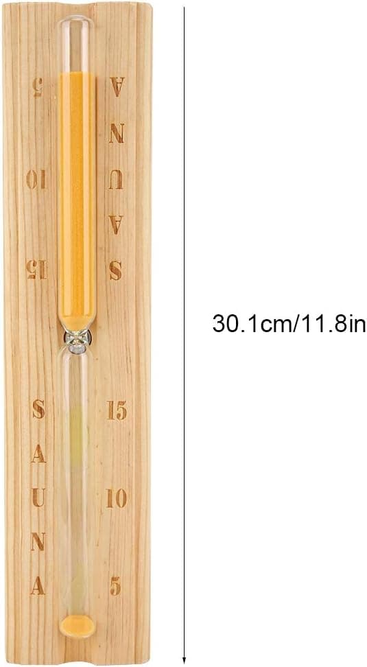 Timeglas til 15-minutters sauna, Timeglas med timeglastimer til saunasesion, 30 cm