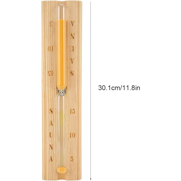 Timglas för 15 minuters bastu, timglas med timglastimer för bastusession, 30 cm