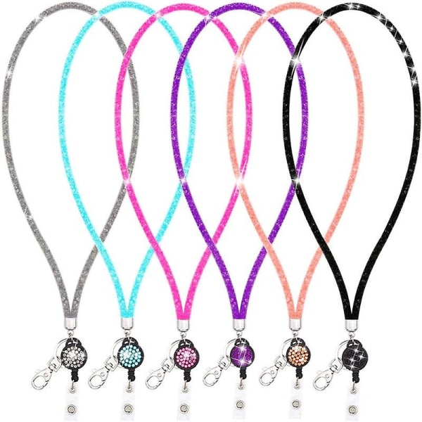 Korthållare med nyckelring Kristallhalsband Halsband märkeshållare (lila) Purple