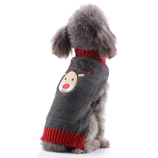 Hund Jul Älg Stickad Tröja Husdjur Vinter Varma Kläder (M) 1 Styck m