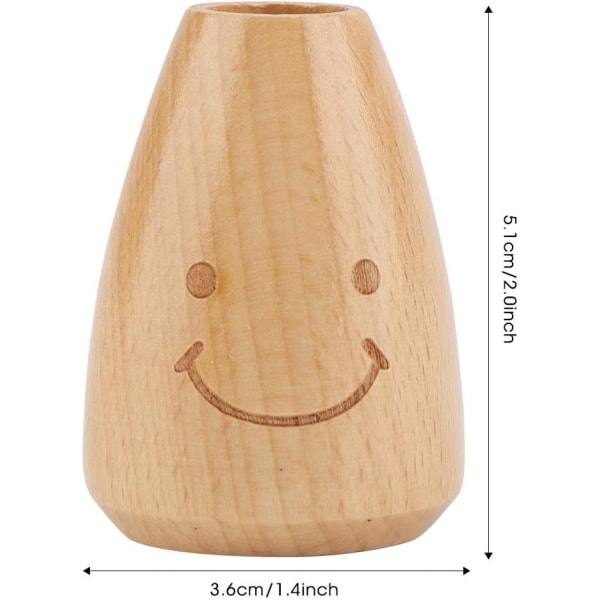 Söt leende ansikte trä tandpetare Cylinder Box Hållare Bordsdekoration