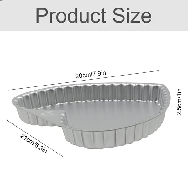 Tærteform, quicheform, bageforme, 21 cm, hjerteform, tarteletforme med løftebund
