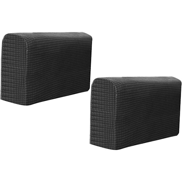 2PCS Soffa Armstödsskydd, Justerbara, Stretch Soffa Armstödsskydd, Halkskydd Möbelskydd (svart) black