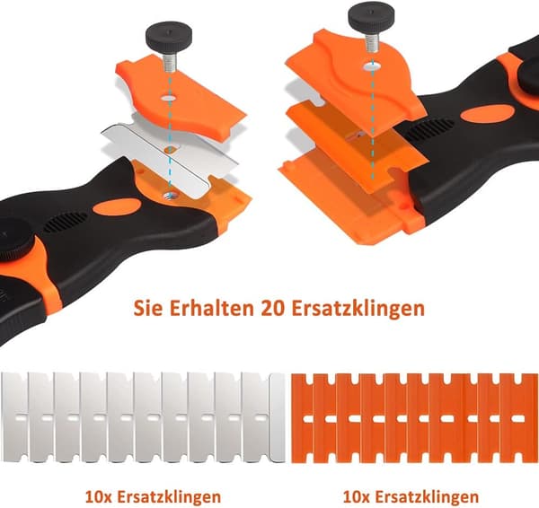 Keramikhällskrapa med 14 rostfria och plastblad för induktionshäll