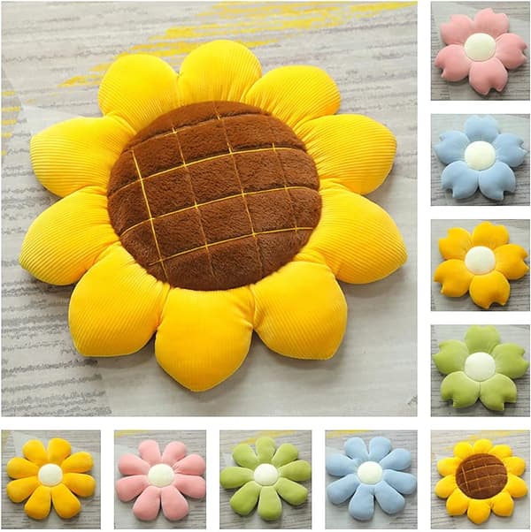 Soffa Daisy Blomsterkudde Stolskudde Heminredning (Solros, 40cm)