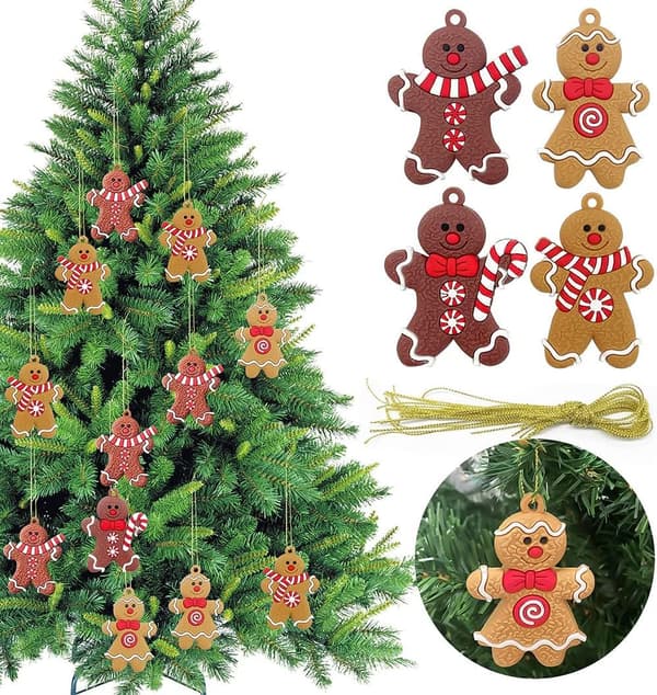 Pepparkaksgubbe Julgransprydnad Hänge 11 st (Stil B) color 2