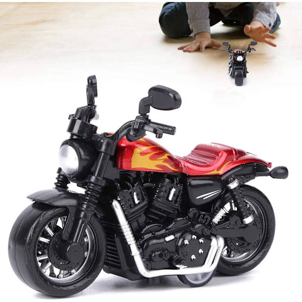 Legering Motorcykel Leksak Hög Simulering Modell Fordon Leksak för Barn Intellektuell Leksak Presentset (Röd)) Red