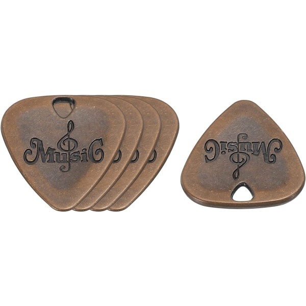 Gitarrplektrum 2 mm tjocklek metall koppar ton för gitarr musikinstrument 5-pack