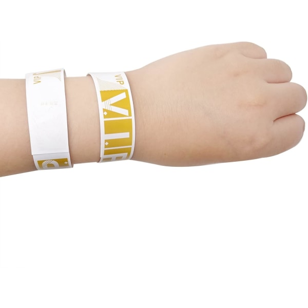 200 st vattentäta VIP-armband i silver för fester, lätta pappersarmband Silver