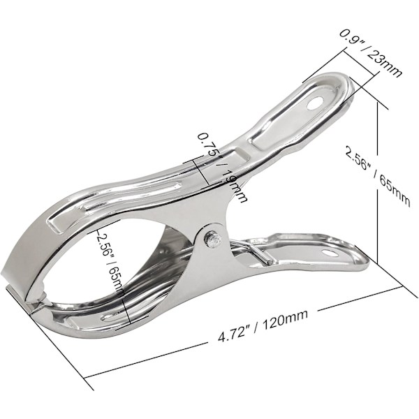Rostfritt stål quilt elastisk fiskstjärtklämma 12CM hushållsklämma (12 st) 12cm