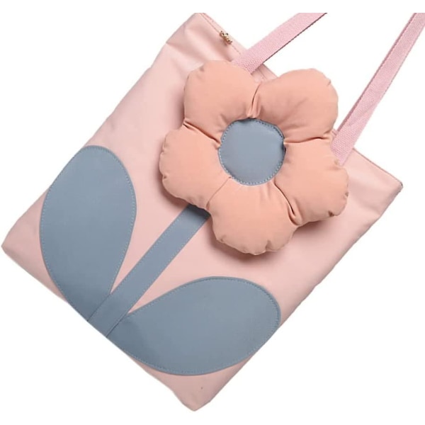 Söt axelväska för kvinnor, skolväska för flickor, handväska, axelväska (rosa)