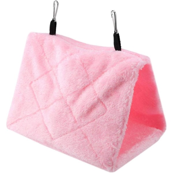 Vintervarmt fågelbo, tofflor, kärleksfågelbo, plyschfågelgömställe för hamstrar, papegojor-(M rosa) Pink