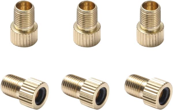 Sykkeldekkventiladapter Sykkelventilomformer Presta til Schrader (messing) gold
