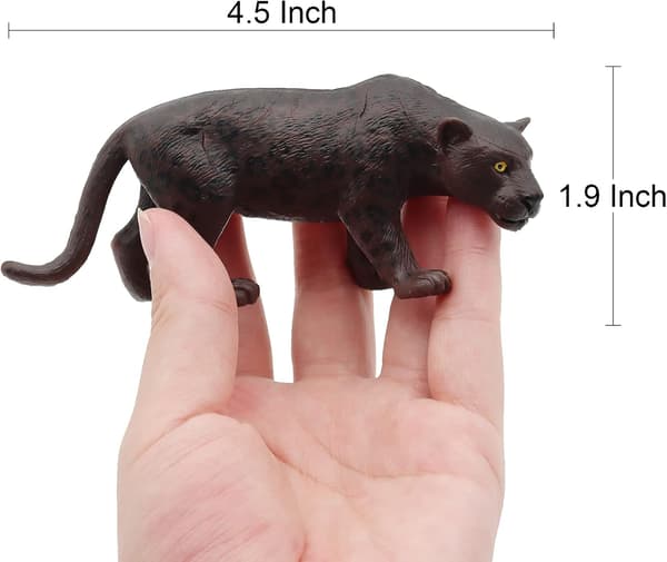 4 stk. realistisk leopardstatue vildtkarakter sort panter dyremodel