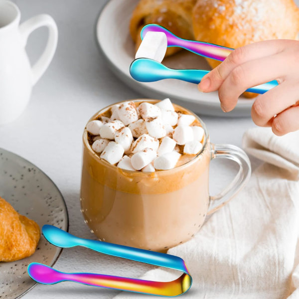 12 stycken matkvalitet 304 rostfritt stål kaffesugar kubklämmor (färg) color