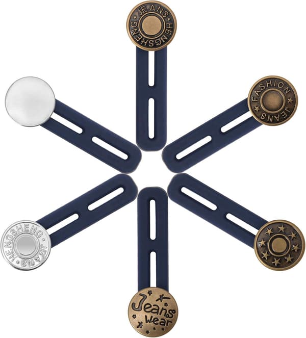 6 STK Bukseforlengerknapp, Linningforlengerknapper for menn og kvinner (5 cm)