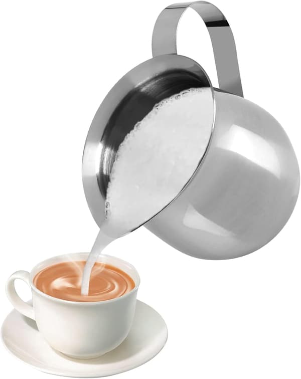 Lille mælkekande 3oz, rustfrit stål formet kande til espresso dampning og skumning 90ml