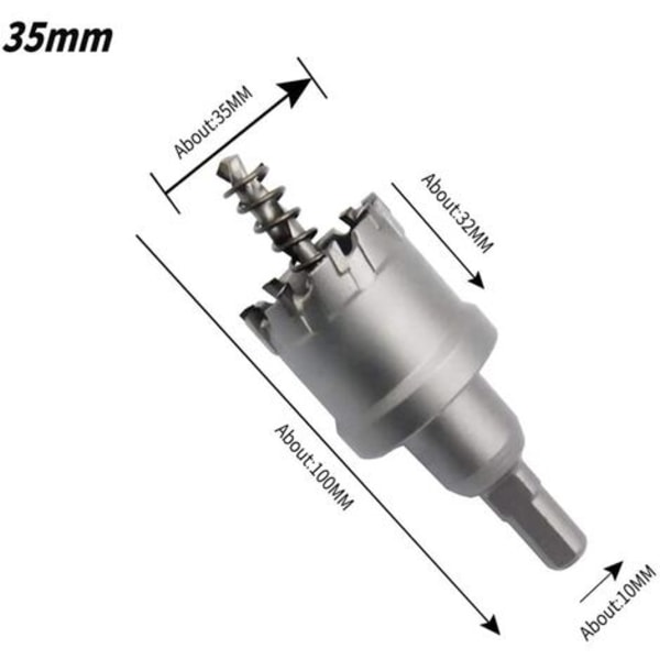 Industriell tung karbid bimetallhålsåg för skärning av rostfritt stål hål 1-3/8\"(35mm)