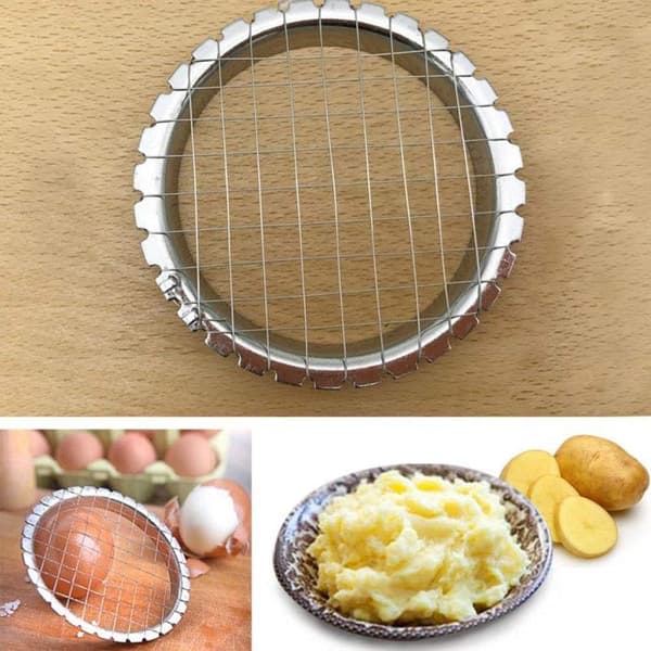 Kutter i rustfritt stål, eggutstyr, rutenett, grønnsakssalat, eggkutter, 3,4 tommer