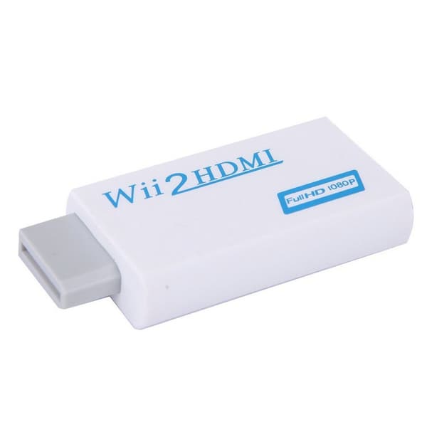 Wii til HDMI-adapter, 1080p full HD Nintendo hvit