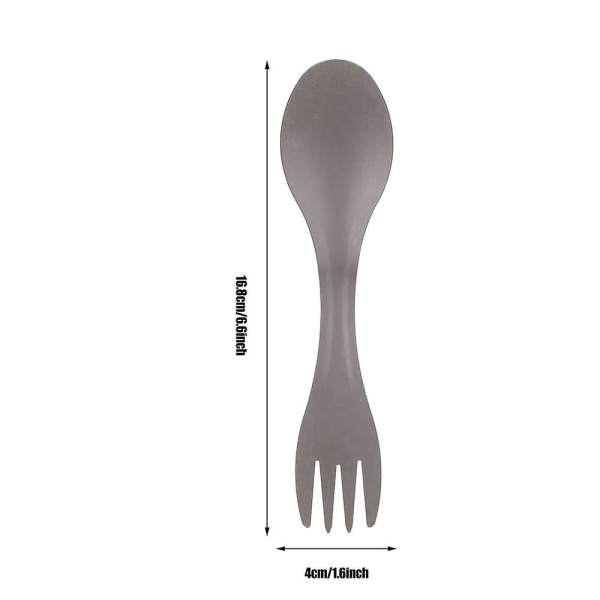 2 i 1 Camping Spork, Utomhus Bärbar Titanlegering Ryggsäckssked Gaffel Combo