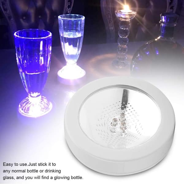 LED lysende rund vinflaskepude Hvid skal lysende coaster (farvelys)