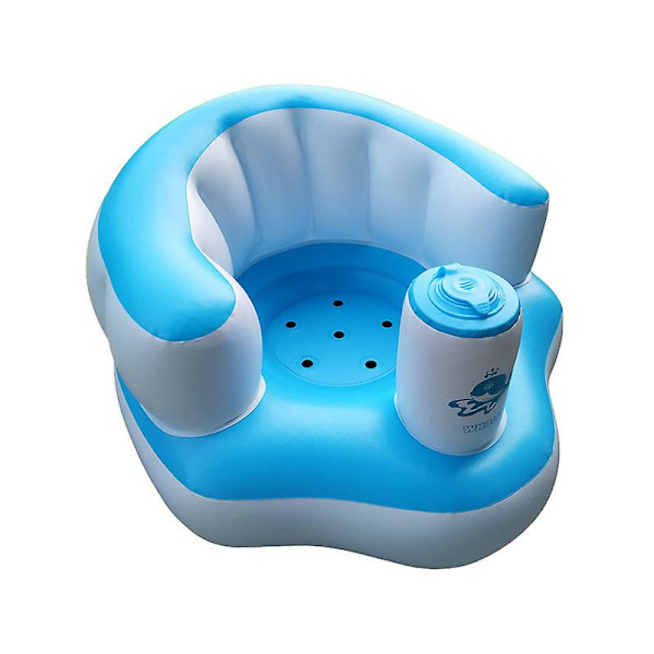 Baby Lärsäte Multifunktionell Uppblåsbar Säte Baby Stöd Säte, Vit+Blå Color 3
