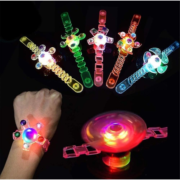 LED Light Up Toy Party Favor Toggle Switch Gyro Armband Födelsedagspresent - 12 delar