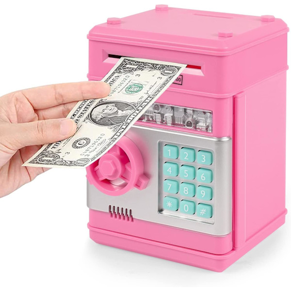 Lösenords sparbössa för barn, spargris leksaksbank elektronisk ATM-pengamaskin mynt festivalgåvor