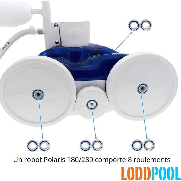 Sæt med 4 rullelejer robot poolrens reservedele kuglelejesæt til udendørs, i haven