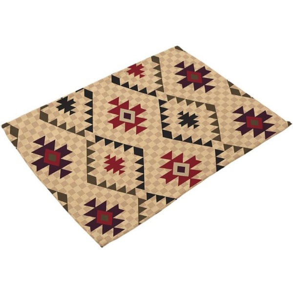 Moderna bordsunderlägg i högkvalitativt bomull och linne 42 x 32 cm Set om 6（stil 1）