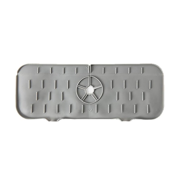Handfatsmatta i silikon för diskbänksstänkskydd, vattenuppfångarmatta för badrumskran (grå) Grey