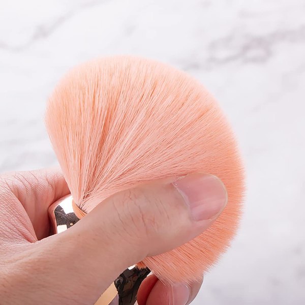 Nail Art Big Round Head Damting Brush Rengöringsborste för manikyr Nagelrengöring pink