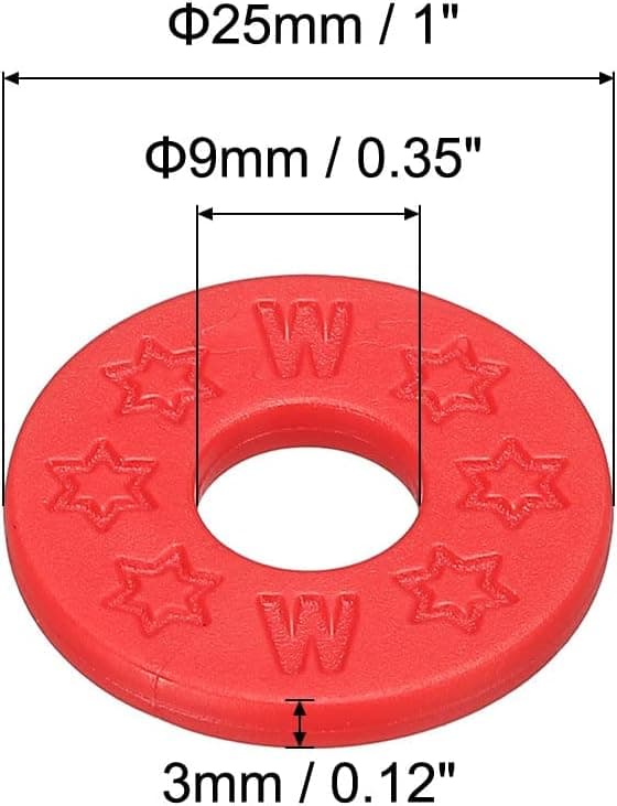 Pakke med 12 stroppeblokker gummistroppeblokk, for gitarstroppknapp (rød) red