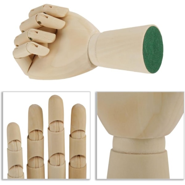Handmodell av trä, flexibla rörliga fingrar Manikin Handfigur för skissritning (S) s