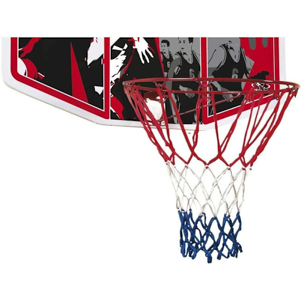 Basketkorg i vitt, rött och blått, trefärgad, tjock polypropen (13 krokar och 2 krokar), används för kök och badrum i hemmet
