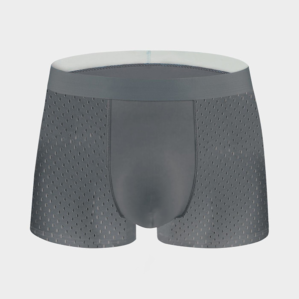 Ice Silk Mesh Herrunderkläder Herrboxershorts Sommar Mesh Andningsbara Shorts (Mörkgrå  L) dark grey l